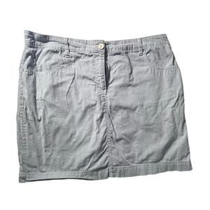 Karen Scott Blue & White Cotton Skirt | Size 16 | Preppy Coastal Style